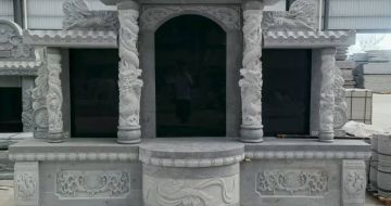吴忠 芝麻灰高档墓碑，土墓，可定制