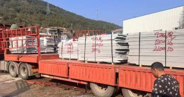 吴忠 芝麻灰花岗岩光面毛板出货日常