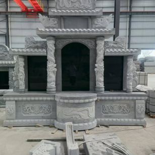 吴忠 芝麻灰高档墓碑，土墓，可定制