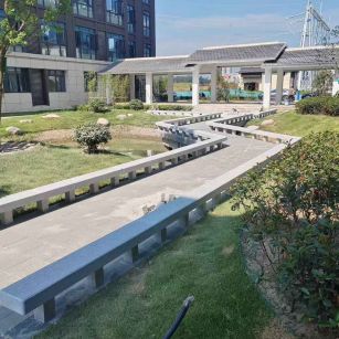 吴忠 芝麻灰小区坐凳&栏杆安装效果