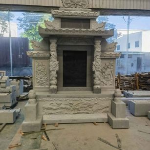 吴忠 芝麻灰高档墓碑、土墓，一套也支持定做