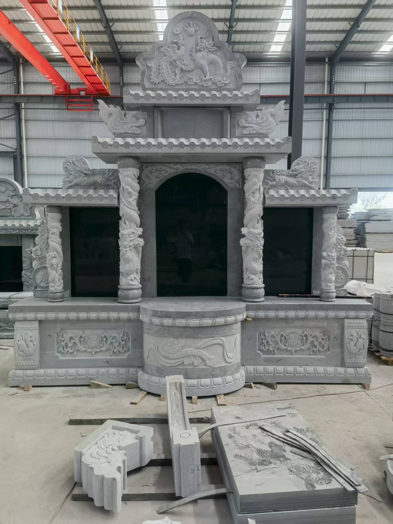 吴忠 芝麻灰高档墓碑，土墓，可定制